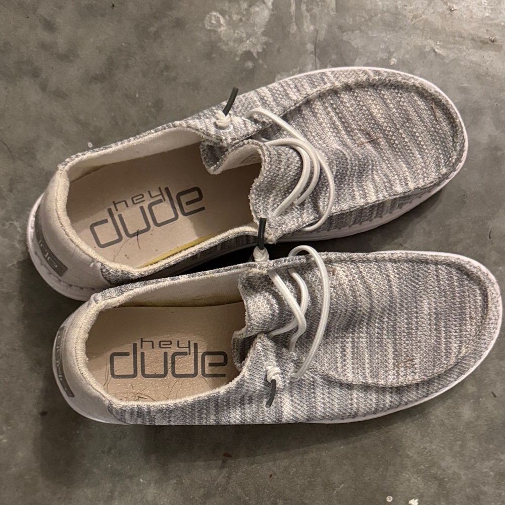 Hey Dude Men's Light Gray Slip-On Loafers
